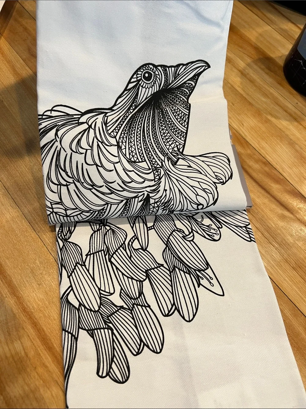 New Zealand Tui native bird Kitchen dish towel NEW black and white